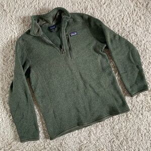 Patagonia Kids’ Better Sweater 1/4 zip fleece. Size 14. Green.